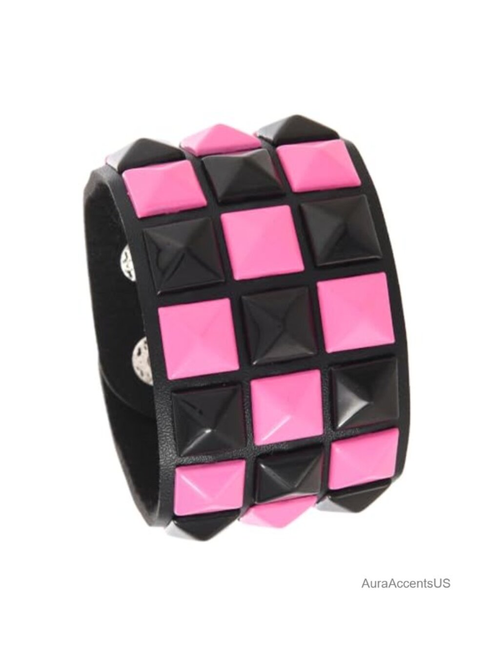 Studded Leather Cuff Bracelet Punk Rock Gothic Biker Adjustable Wristband